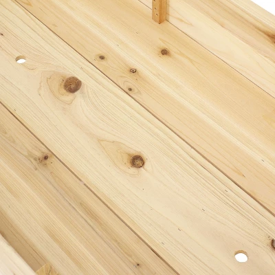 Sunnydaze Decor Sunnydaze Outdoor Wood Elevated Rectangular Standing Garden Planter Box For Flower, Herb And Vegetable Gardening - 24.5" W X 48.5" D X 27.5" H - Brown - Image 4