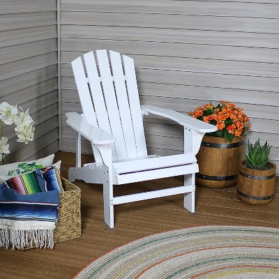 Sunnydaze Decor Sunnydaze Fir Wood Painted Finish Coastal Bliss Outdoor Adirondack Chair