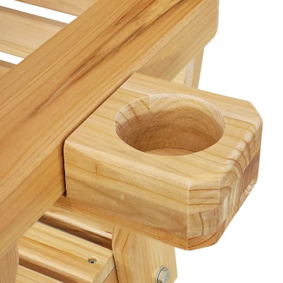 Sunnydaze Decor Sunnydaze Outdoor 2-Person Traditional Wooden Porch Swing With Hanging Chains - 58.5-Inch - Brown - Image 4