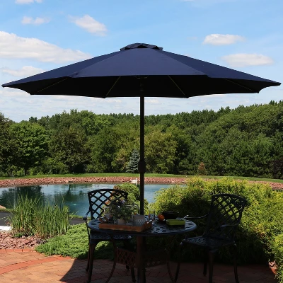Sunnydaze Decor Sunnydaze Outdoor Aluminum Solution-Dyed Sunbrella Patio Umbrella With Auto Tilt And Crank - 9'