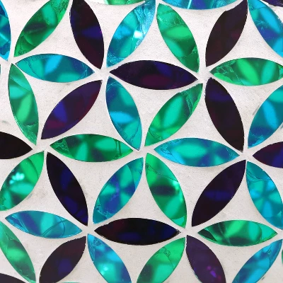 Sunnydaze Decor Sunnydaze Blue Cool Blooms Glass Mosaic Indoor/Outdoor Gazing Globe With Solar Light - 10" Diameter - Blue And Green - Image 4